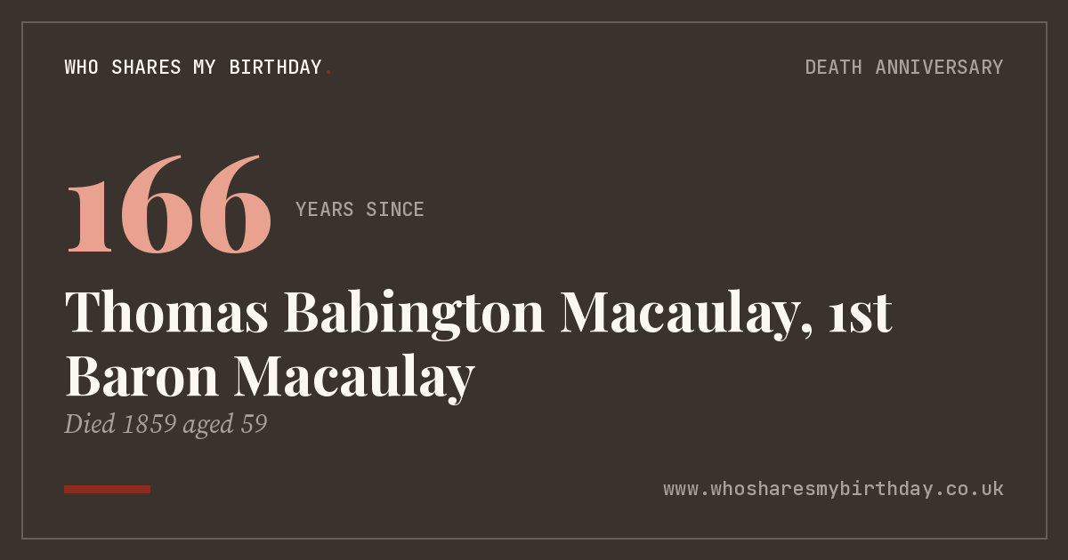 Thomas Babington Macaulay, 1st Baron Macaulay