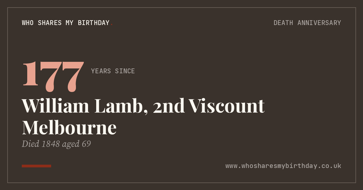 William Lamb, 2nd Viscount Melbourne