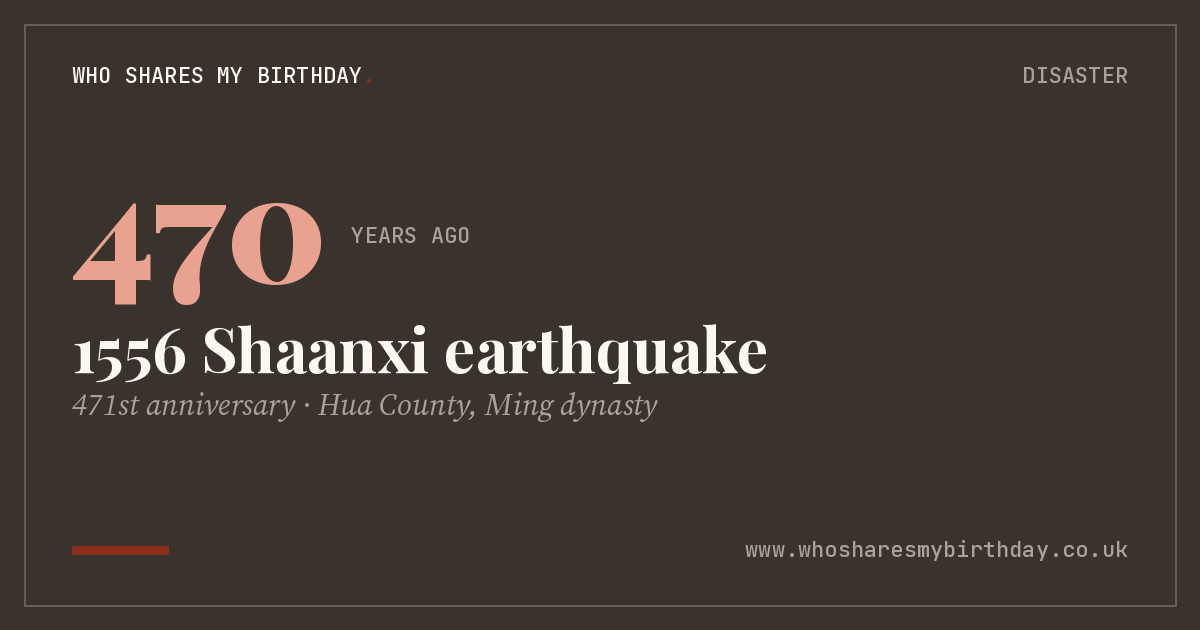 1556 Shaanxi earthquake