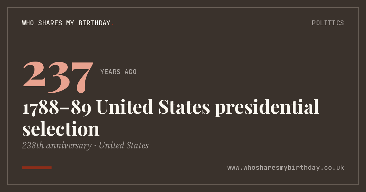 1788–89 United States presidential selection