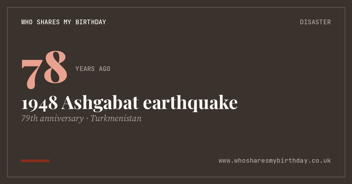 1948 Ashgabat earthquake