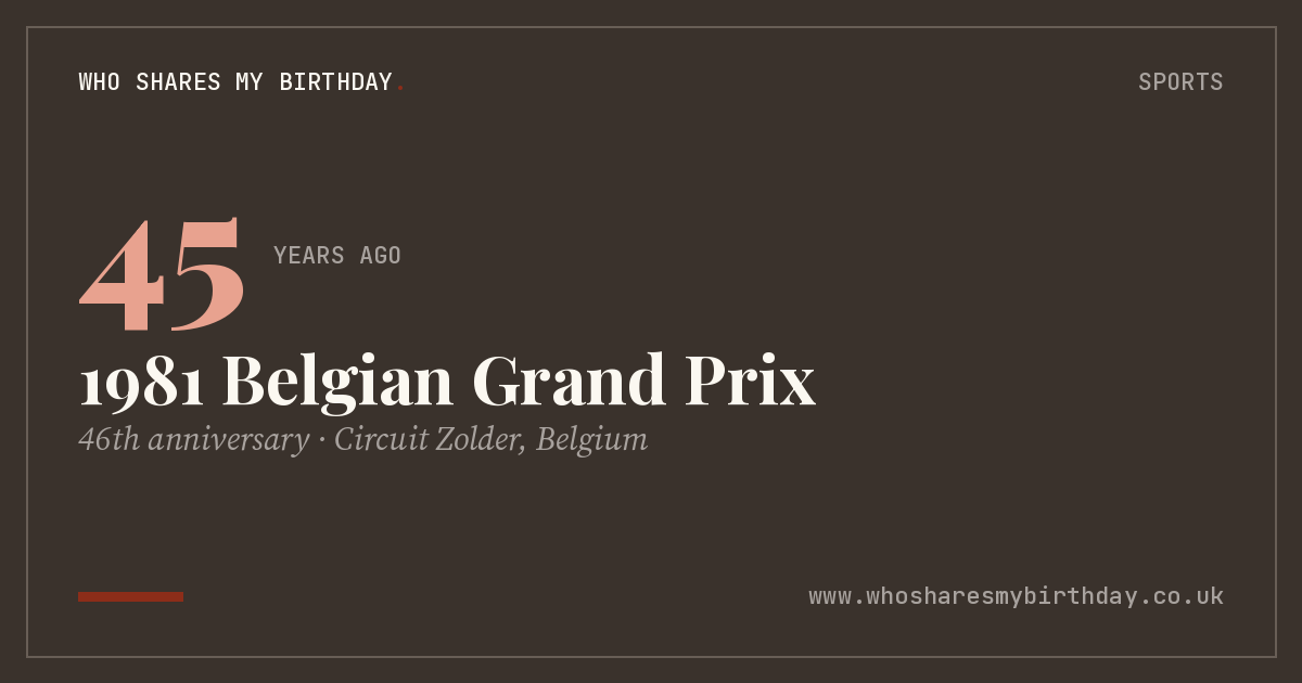 1981 Belgian Grand Prix
