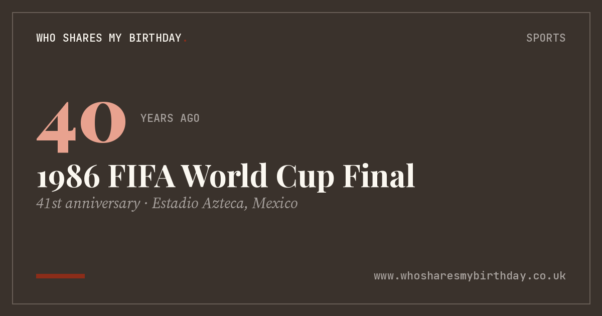 1986 FIFA World Cup Final