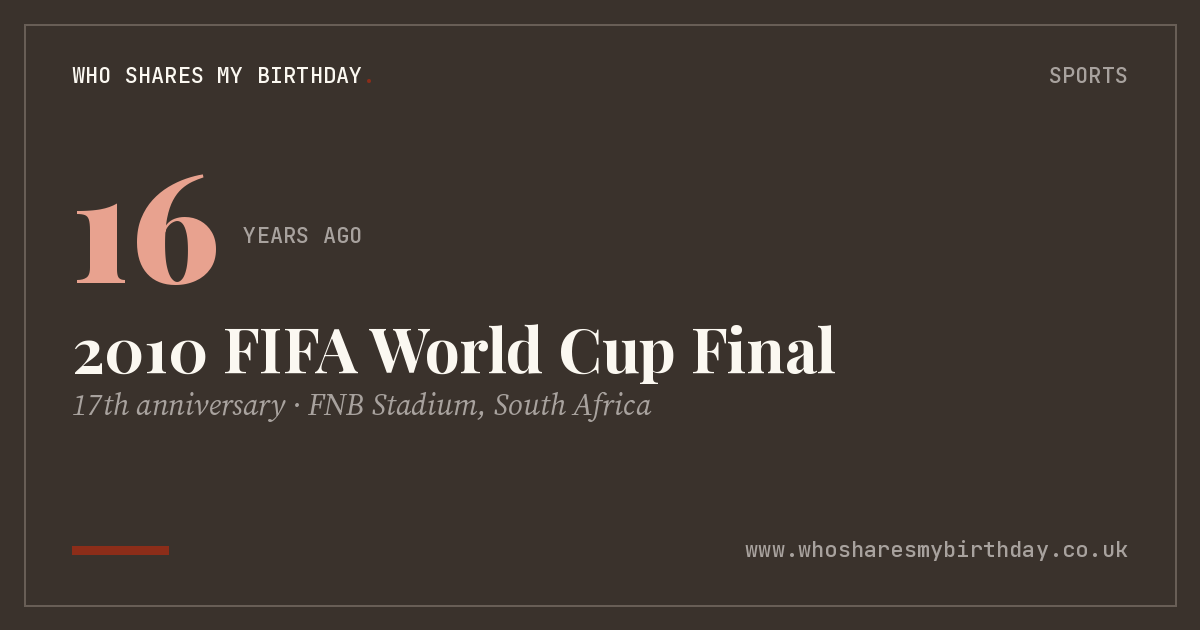 2010 FIFA World Cup Final