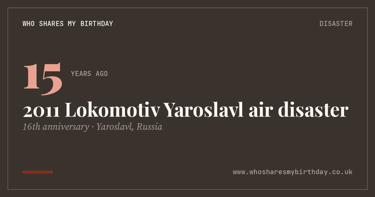 2011 Lokomotiv Yaroslavl air disaster