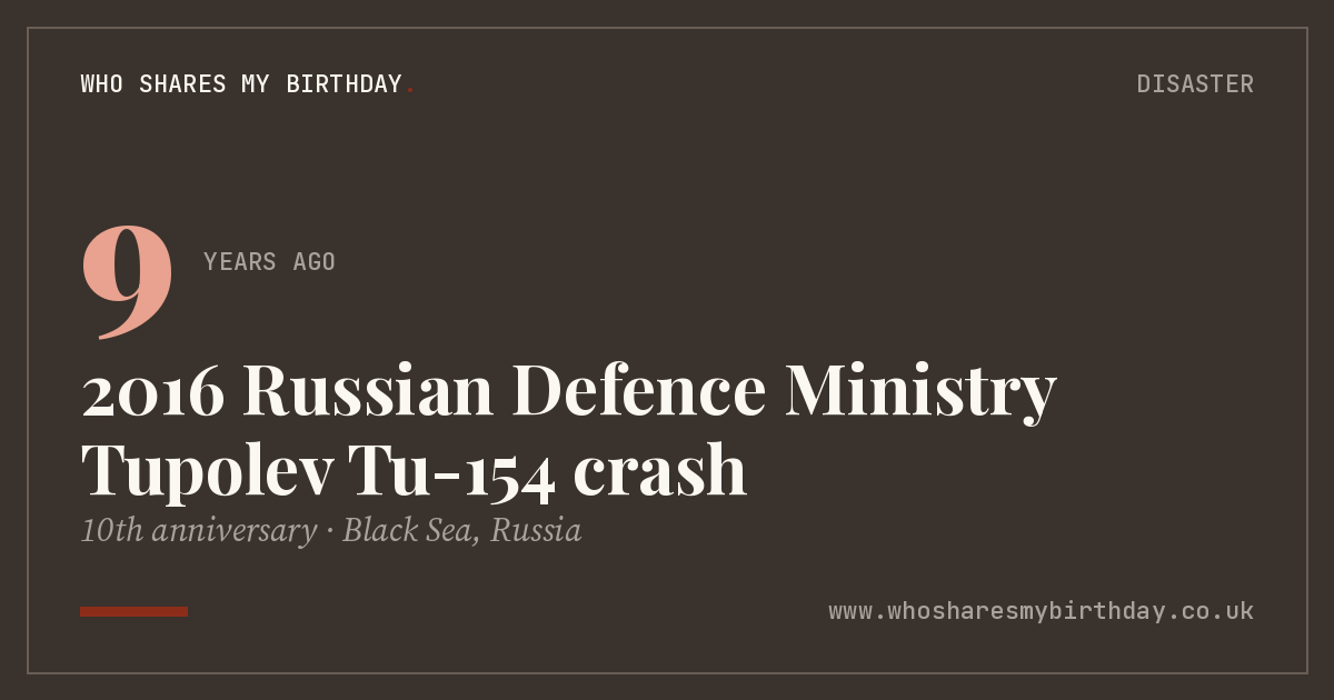 2016 Russian Defence Ministry Tupolev Tu-154 crash
