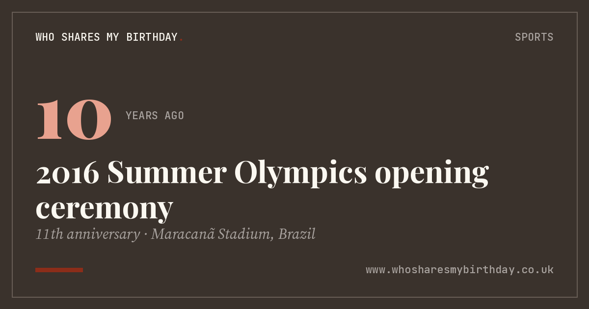 2016 Summer Olympics opening ceremony