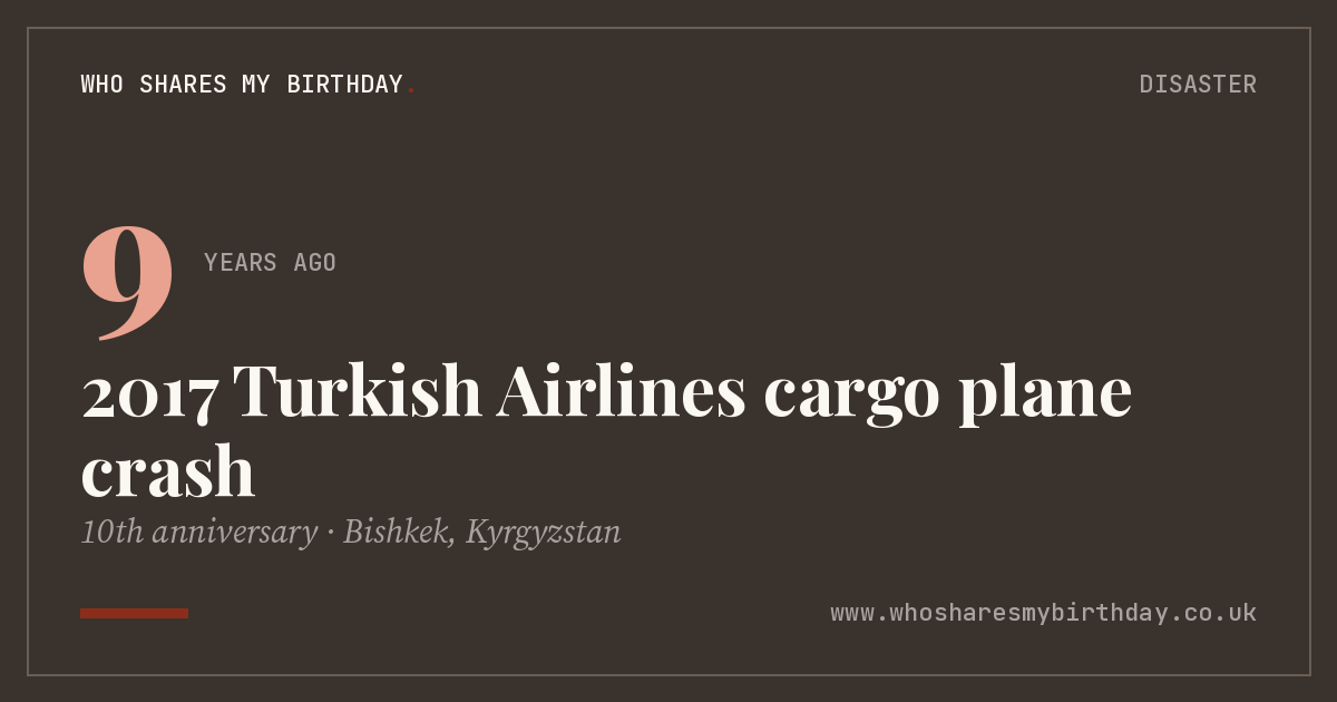 2017 Turkish Airlines cargo plane crash
