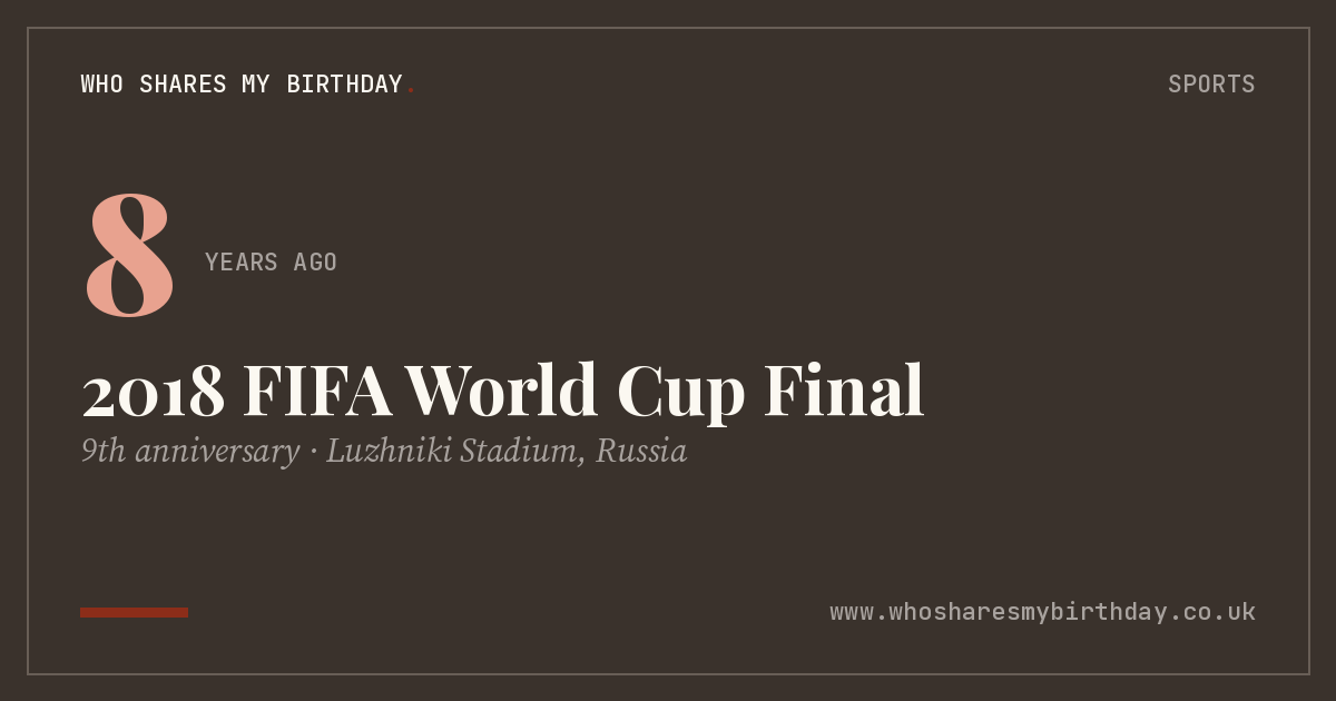 2018 FIFA World Cup Final