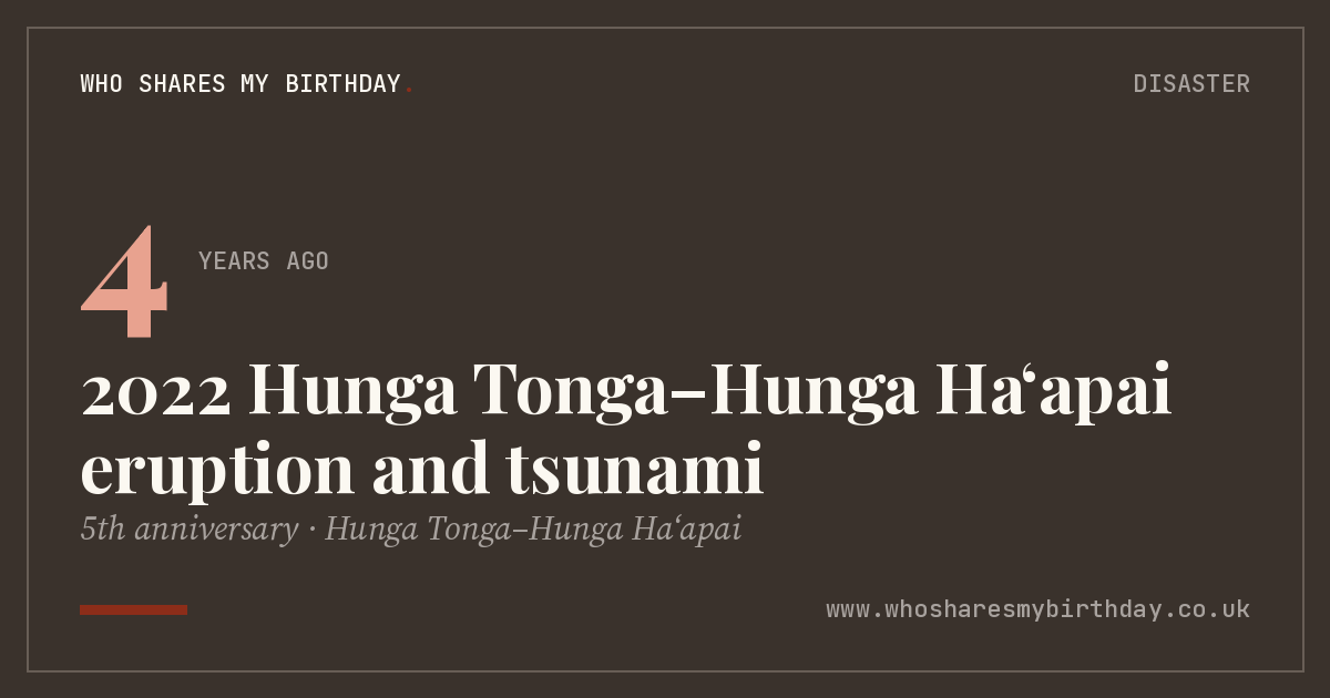 2022 Hunga Tonga–Hunga Haʻapai eruption and tsunami