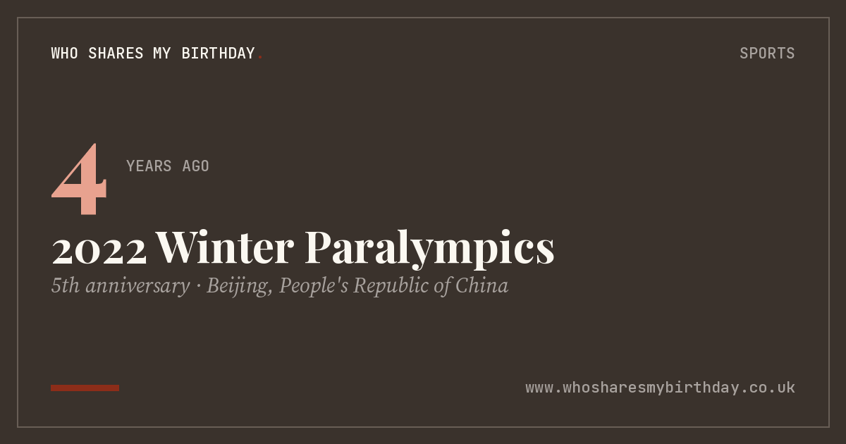 2022 Winter Paralympics