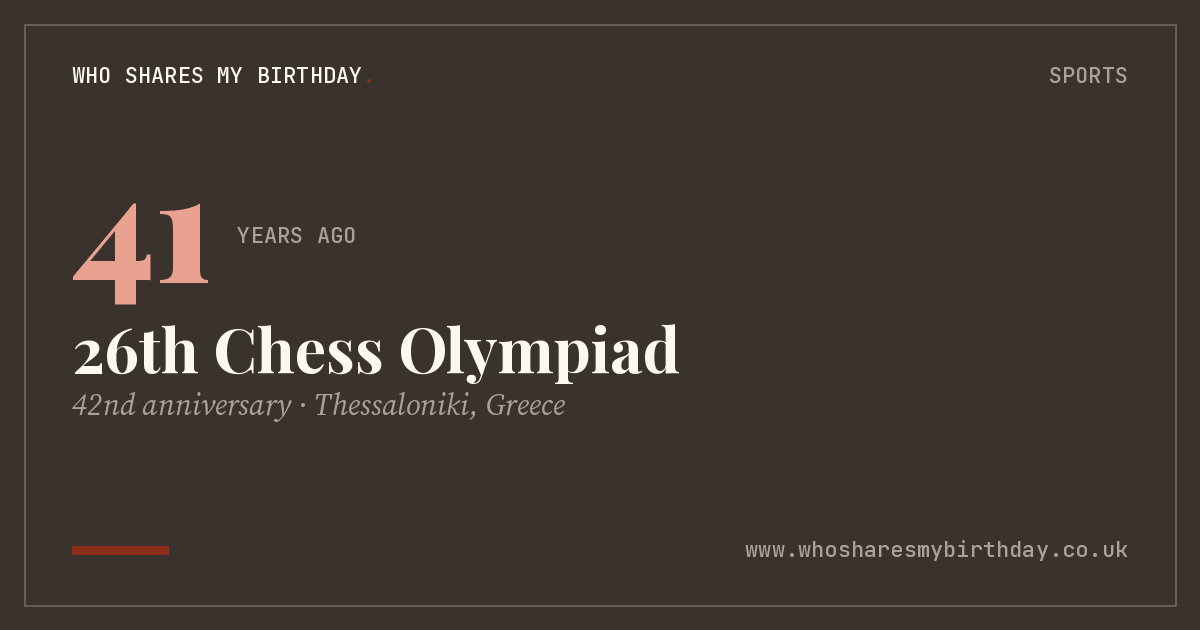 26th Chess Olympiad