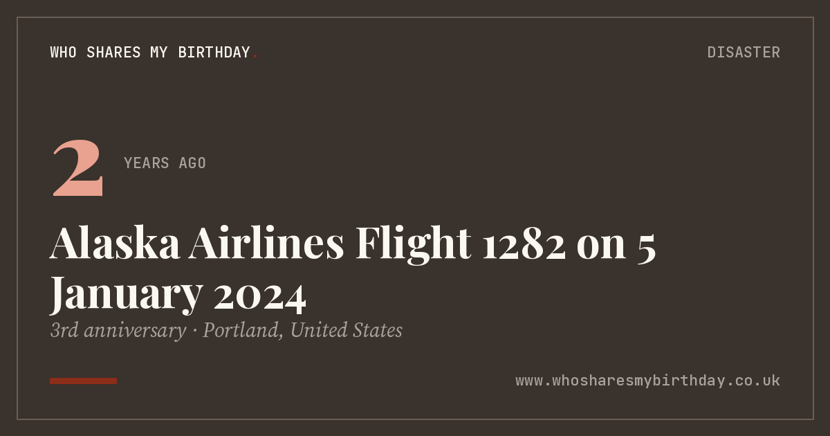 Alaska Airlines Flight 1282 on 5 January 2024