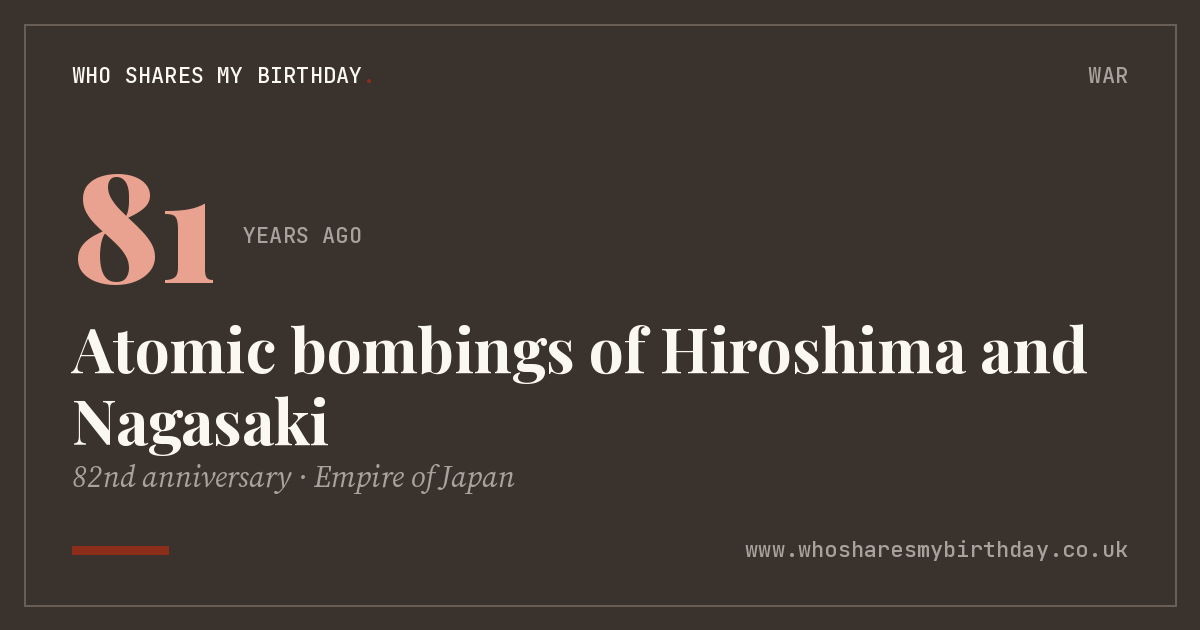 Atomic bombings of Hiroshima and Nagasaki