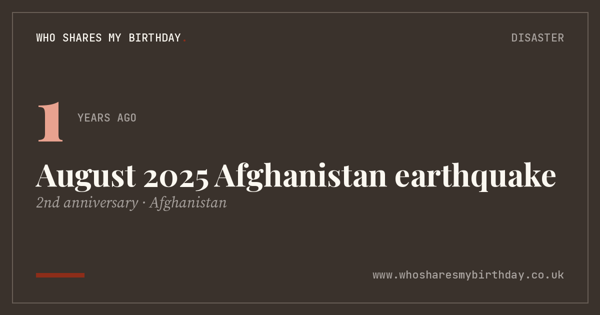 August 2025 Afghanistan earthquake