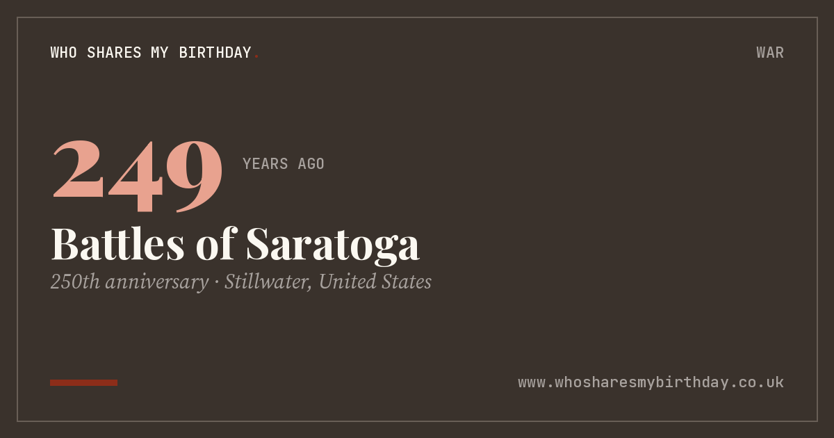 Battles of Saratoga