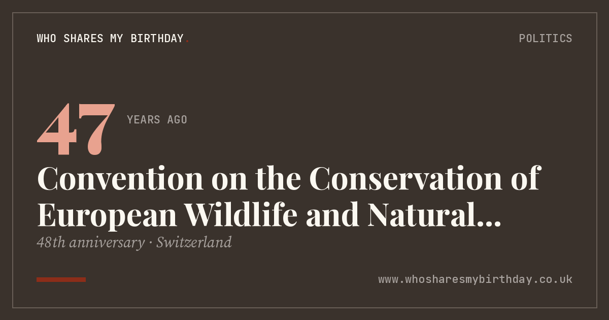 Convention on the Conservation of European Wildlife and Natural Habitats