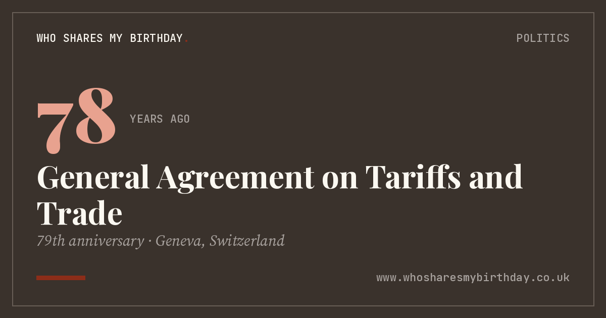 General Agreement on Tariffs and Trade