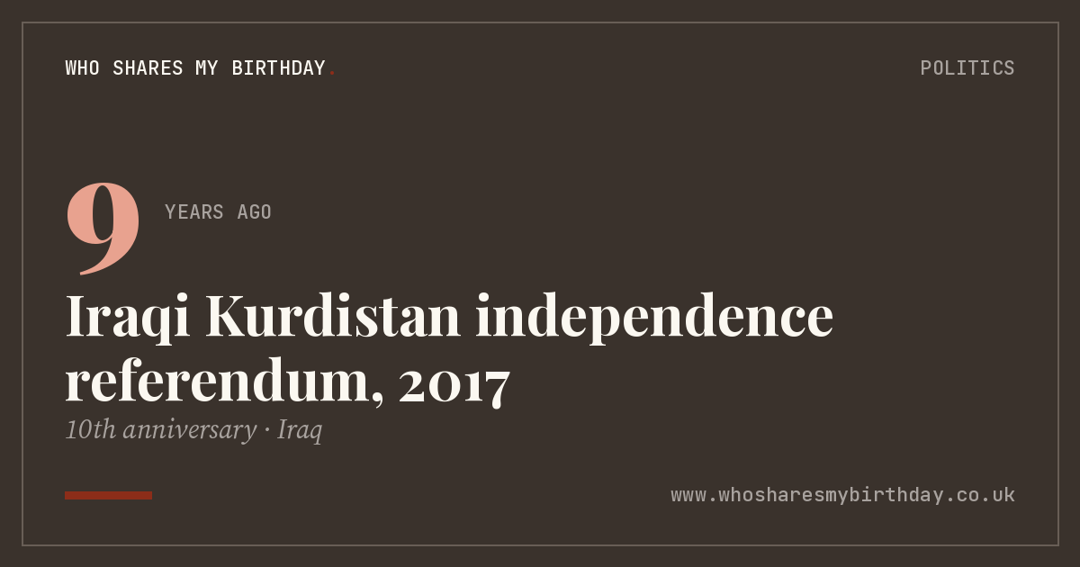 Iraqi Kurdistan independence referendum, 2017