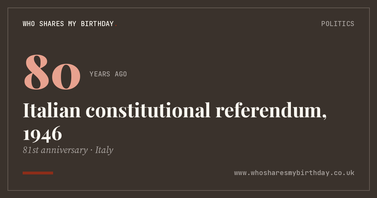 Italian constitutional referendum, 1946