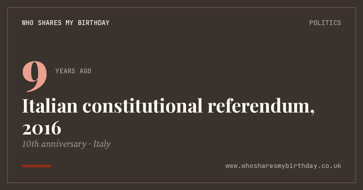 Italian constitutional referendum, 2016