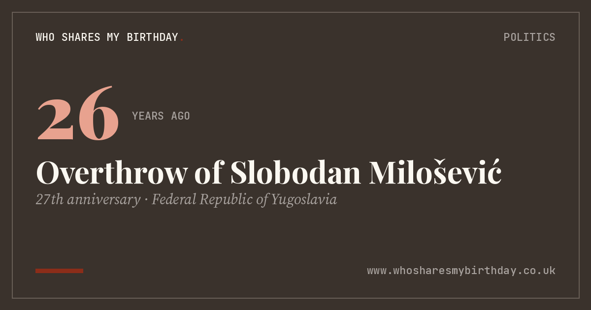 Overthrow of Slobodan Milošević