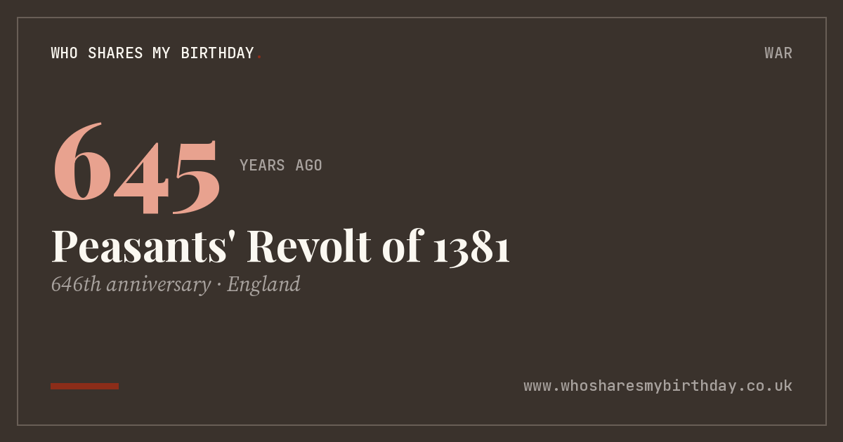 Peasants' Revolt of 1381