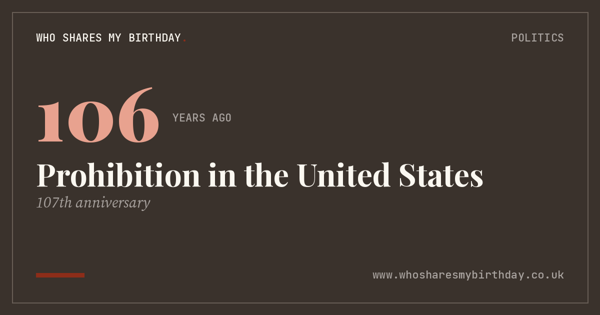 Prohibition in the United States