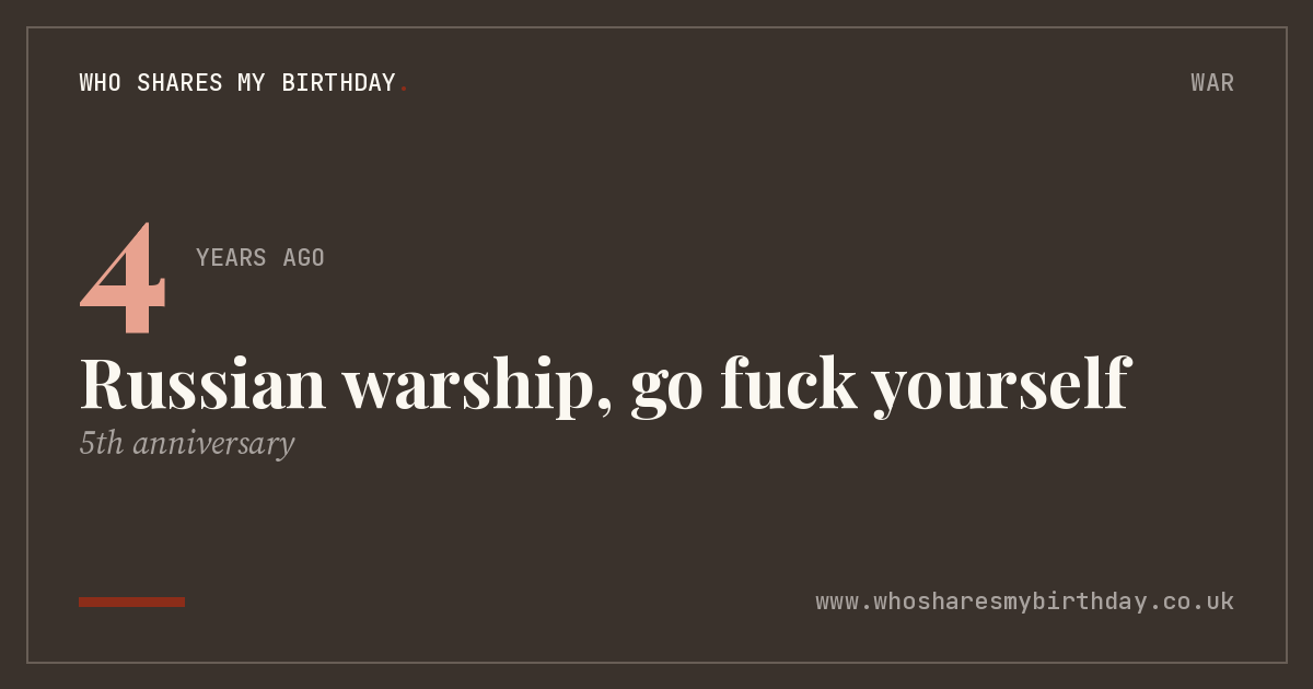 Russian warship, go fuck yourself