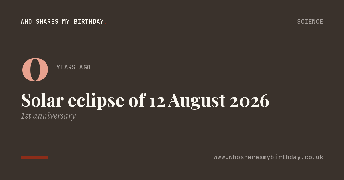 Solar eclipse of 12 August 2026