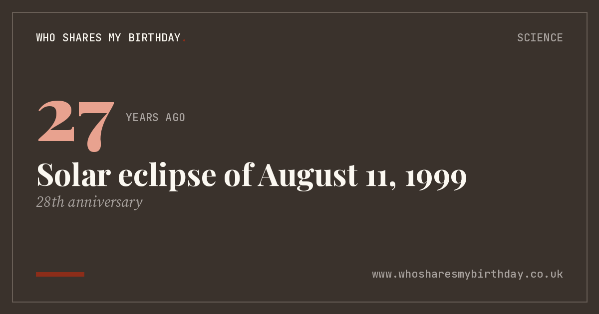 Solar eclipse of August 11, 1999
