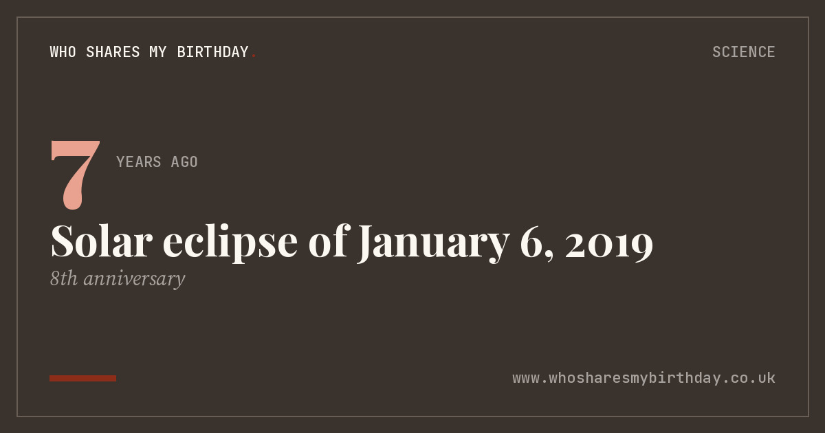 Solar eclipse of January 6, 2019