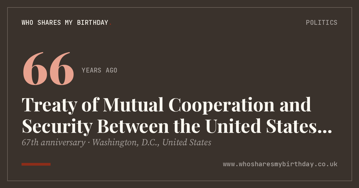 Treaty of Mutual Cooperation and Security Between the United States and Japan
