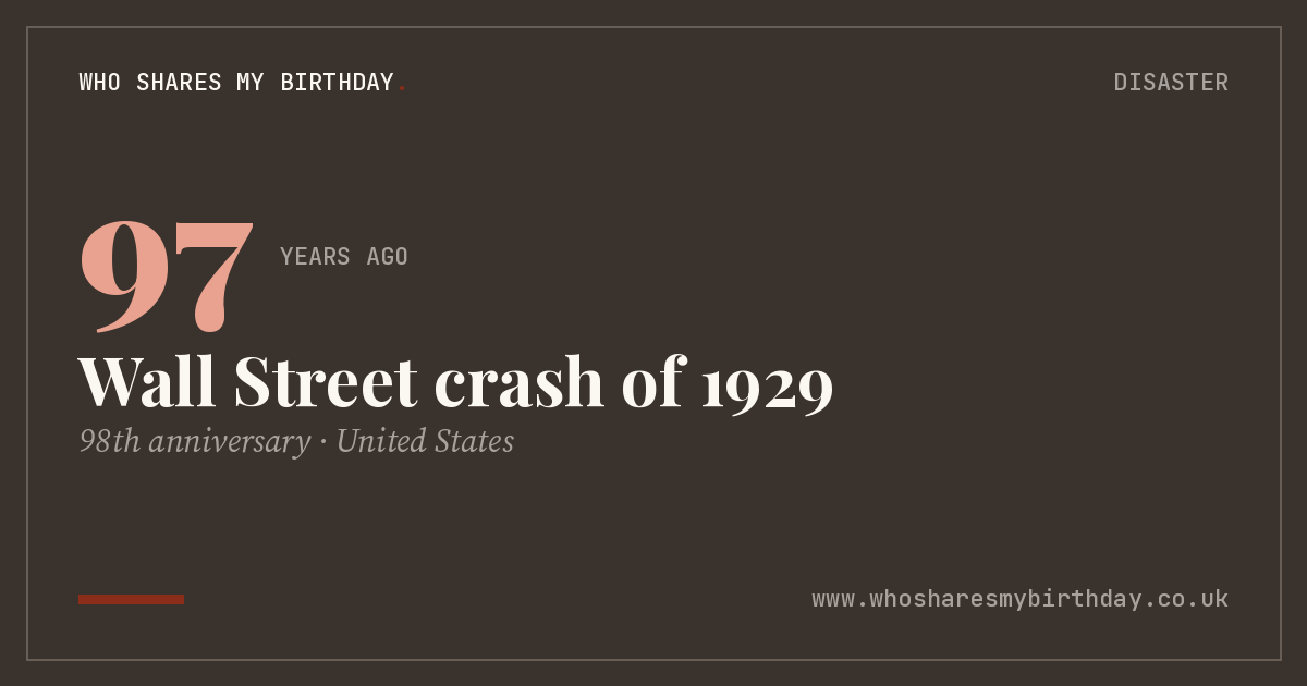 Wall Street crash of 1929