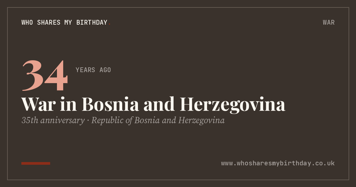 War in Bosnia and Herzegovina