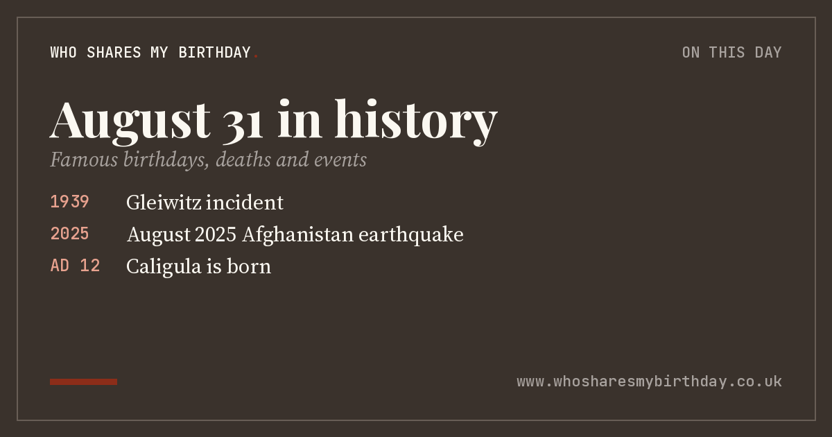 August 31 in history