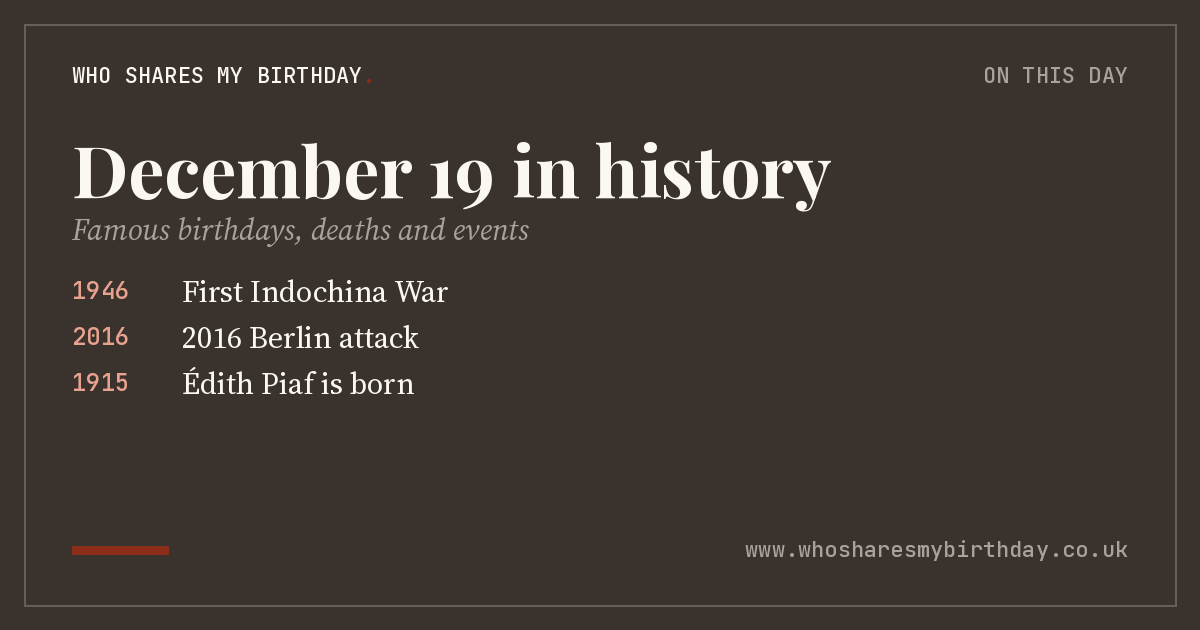 December 19 in history