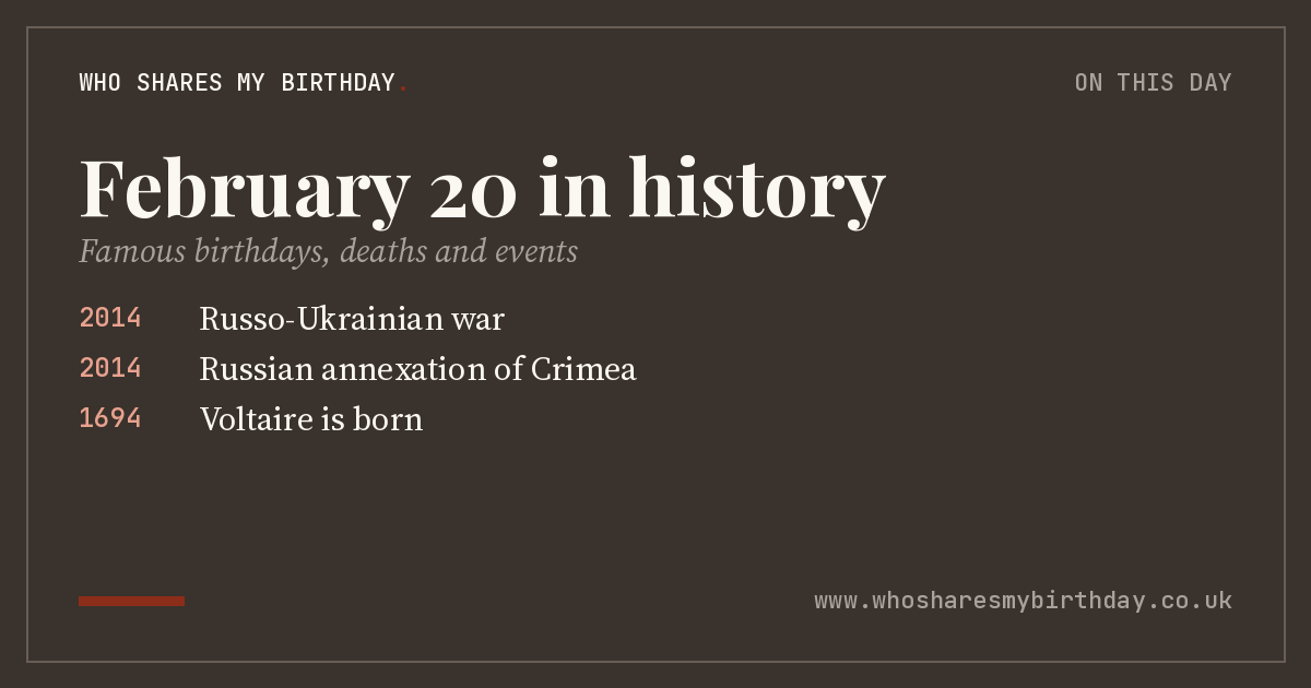 February 20 in history