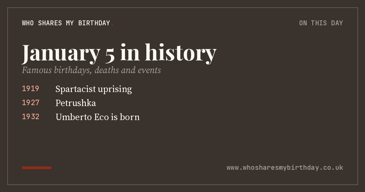 January 5 in history