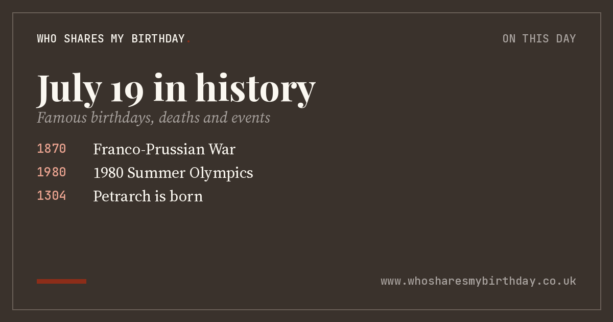 July 19 in history