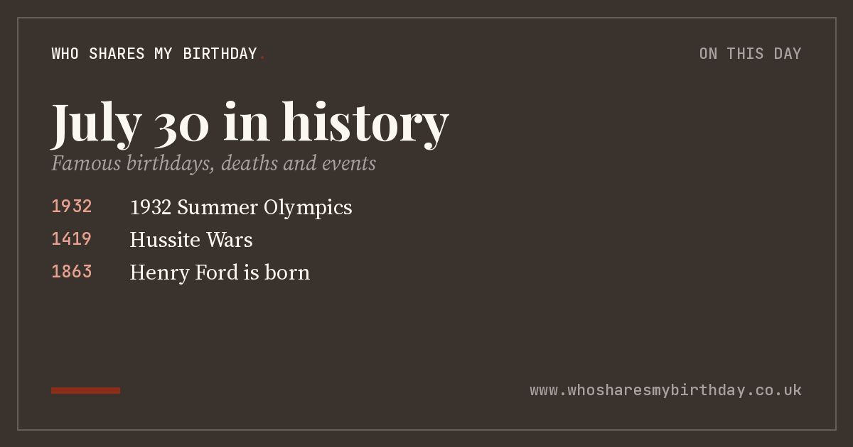 July 30 in history