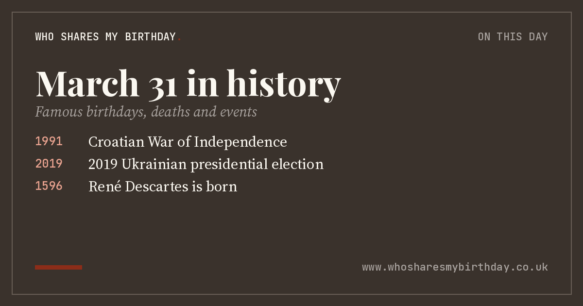 March 31 in history