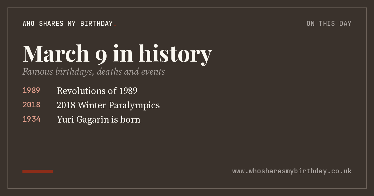March 9 in history