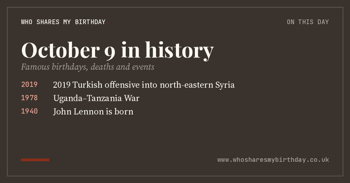 October 9 in history