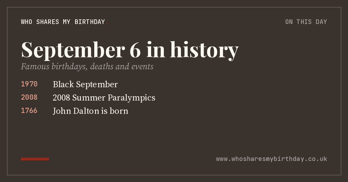 September 6 in history