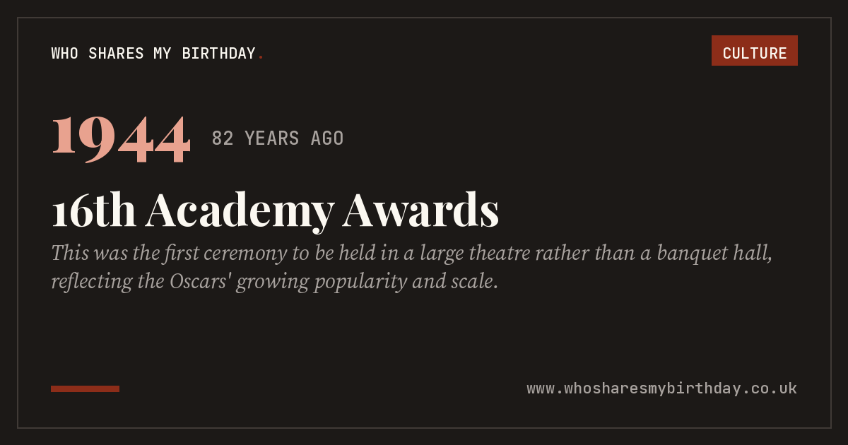 16th Academy Awards