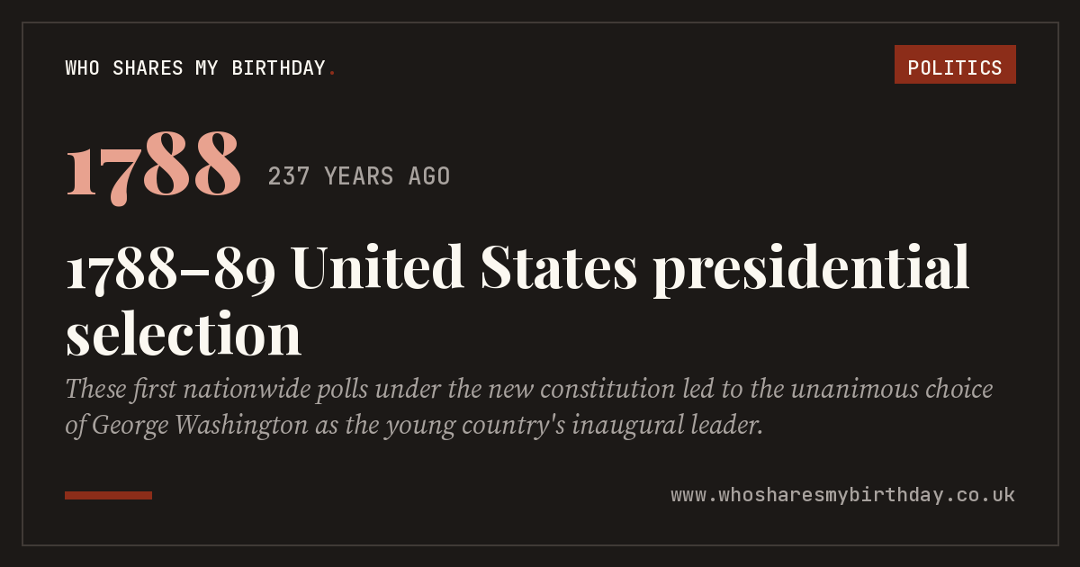 1788–89 United States presidential selection