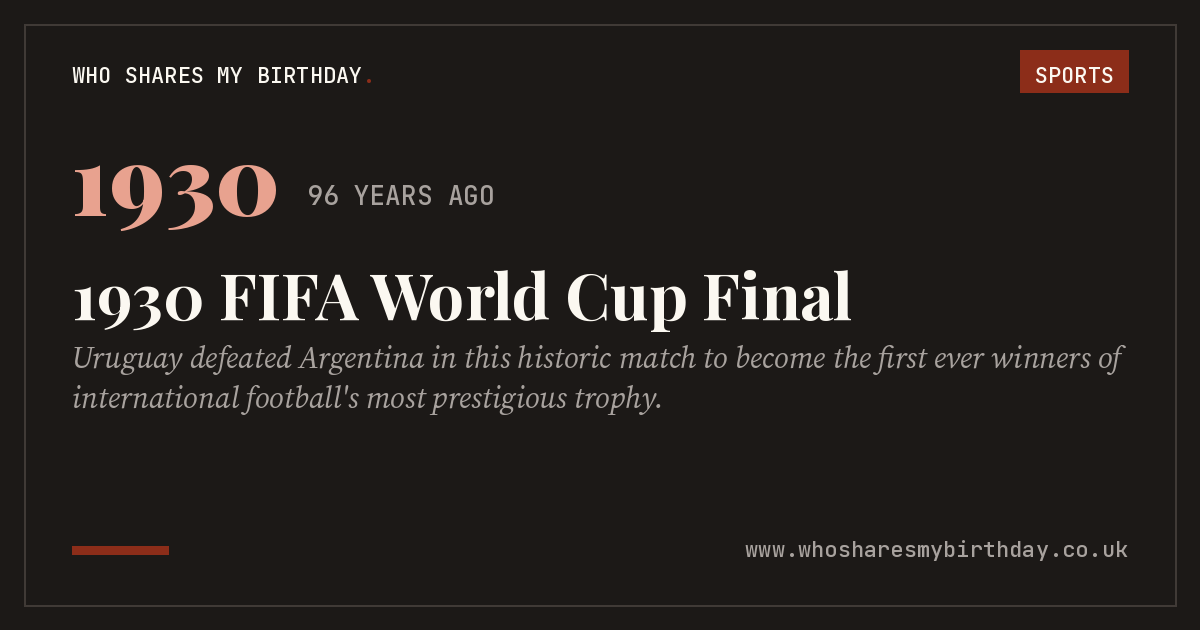1930 FIFA World Cup Final