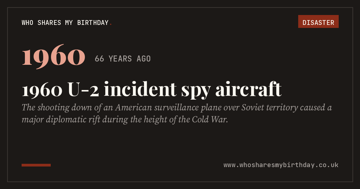 1960 U-2 incident spy aircraft