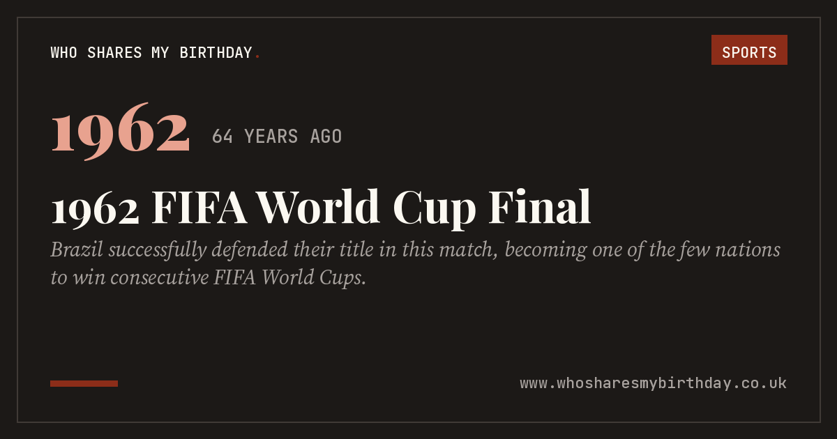 1962 FIFA World Cup Final